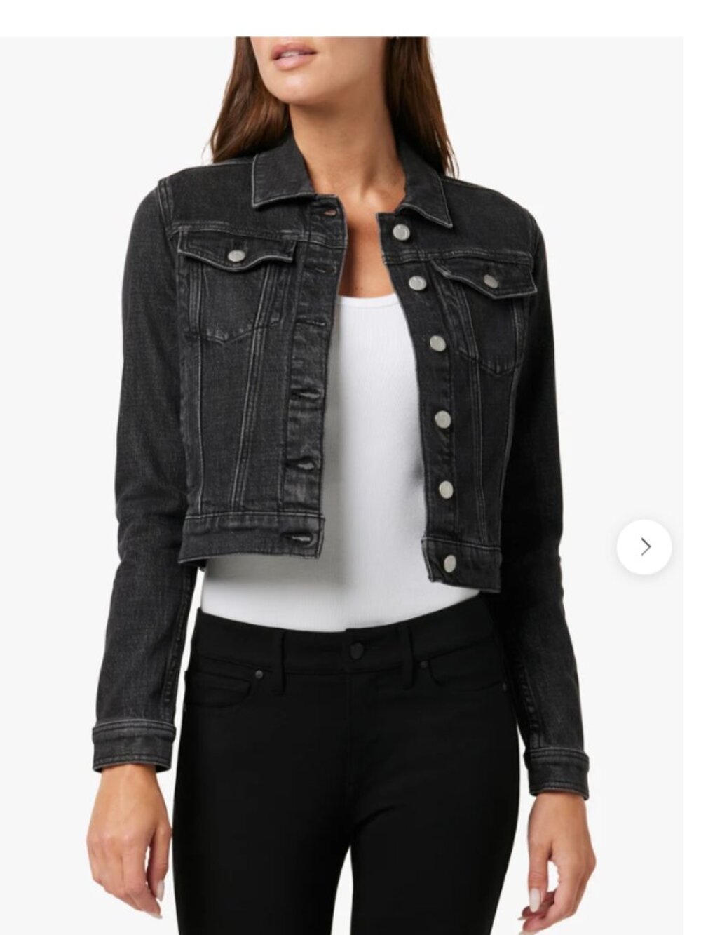 Joe's Jeans Black Washed the Cropped Denim Jacket size XS - Picture 2 of 9